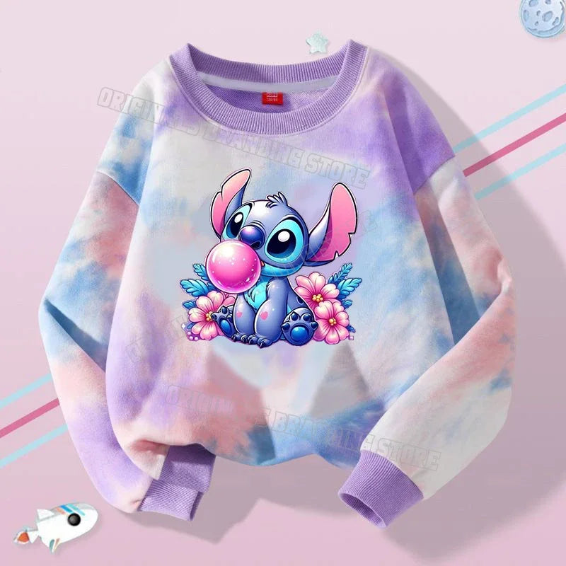 Stitch Tops Sweaters Children Baby Long Sleeve Casual Clothes Boy Girl Sweatshirt Kids Clothing Fall Hood Sweat Shirts Clothes