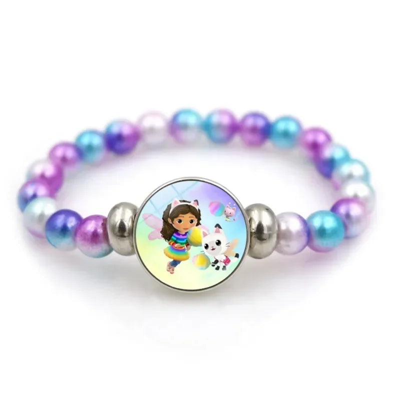 Gabby Dollhouse Bracelet Fashion Beaded Wristband Cartoon Anime Jewelry Accessories Kids Girls Boys Birthday Baby Shower Gifts