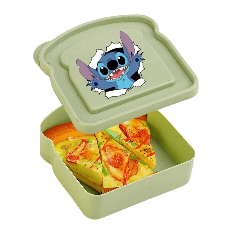 Stitch Sandwich Containers Lunch Box Toast Storage Box with Lid Portable Food Storage Case Reusable Microwave Lunch Case Gifts