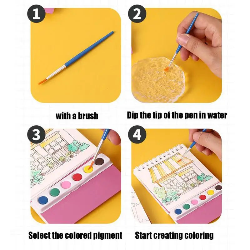 Coloring Book 20 Pages Portable Watercolor Coloring Book Kindergarten Colored Graffiti Enlightenment Note Picture Book