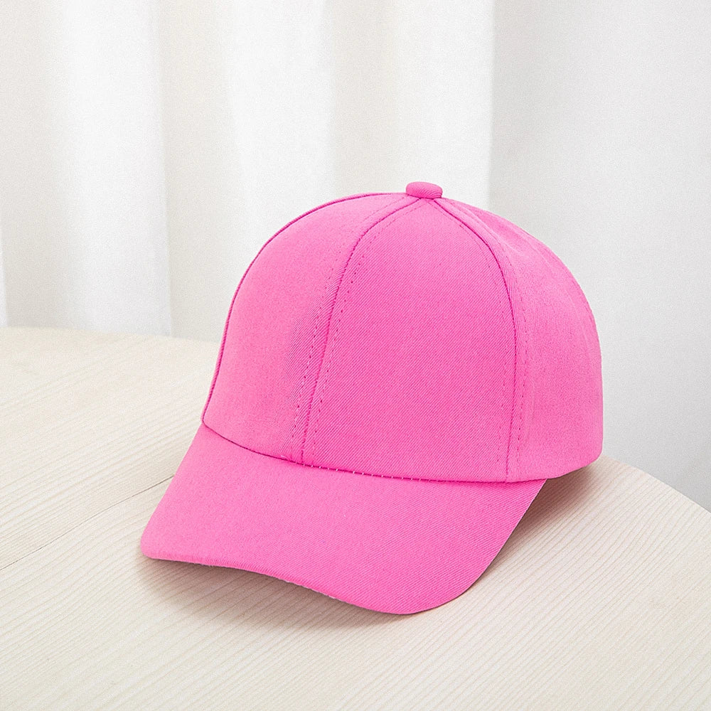 1pcs 2024 New   Fashion Candy Color Kids Baseball Cap  Sun Protection Adjustable Travel Children Baseball Cap