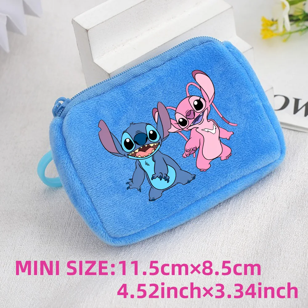 Lilo Stitch Kids Anime Plush Coin Purse Girls Boys Cute Mini Wallet Cartoon Moneybag Kids Storage Bag Pendant Birthday Gifts