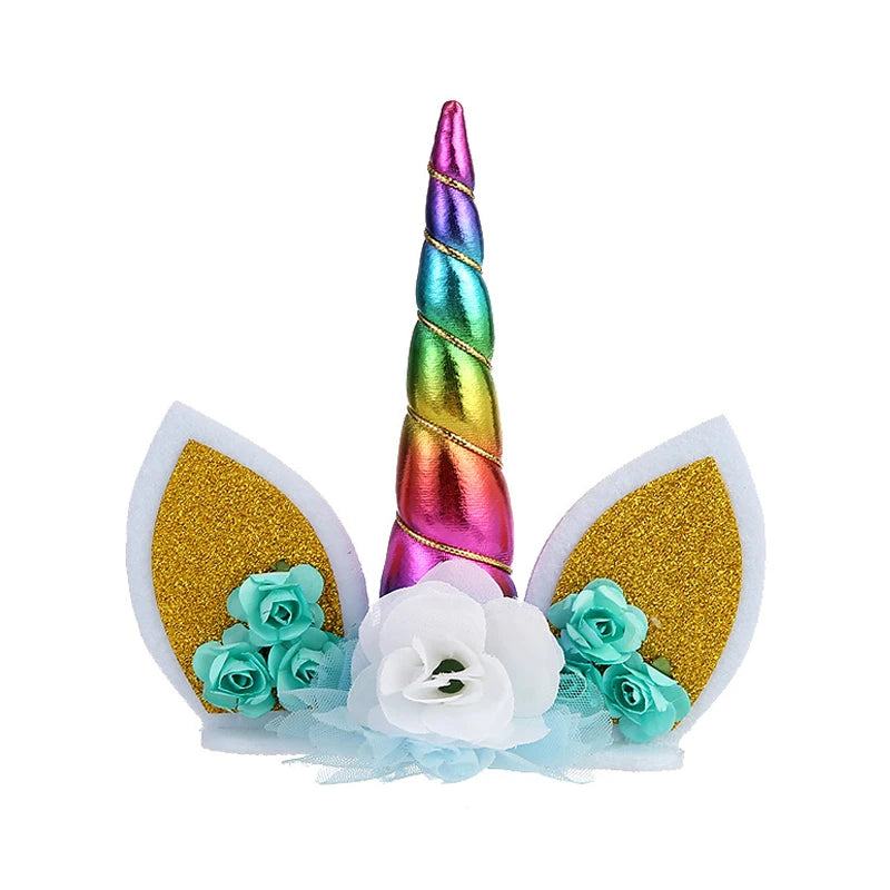 Rainbow Cake Toppers Baby Shower Girl 1st Birthday Party DIY Decoration Kid Cupcake Wrapper Wedding Unicorn Theme Party Supplies