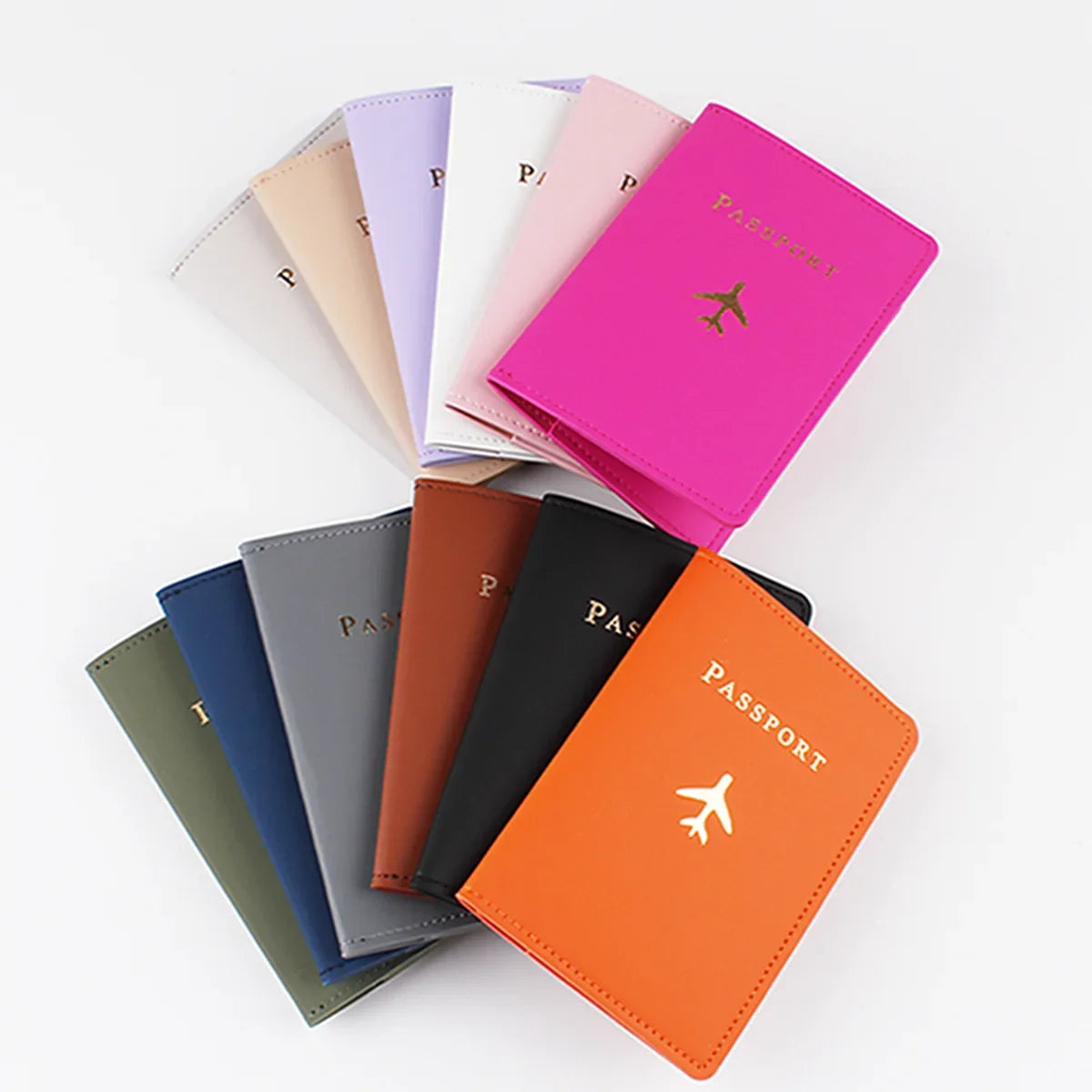 Airplane Passport Cover Women Men Travel Passport Case Pu Leather Fashion Passport Wallet Purse Girl Passport Credit Card Holder