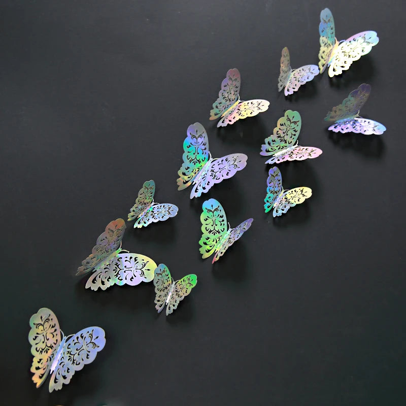Iridescent Paper Leaf Snowflakes Garland Mermaid Birthday Tea Party Hanging Leaves Star Streamer Xmas New Year Banner Decoration