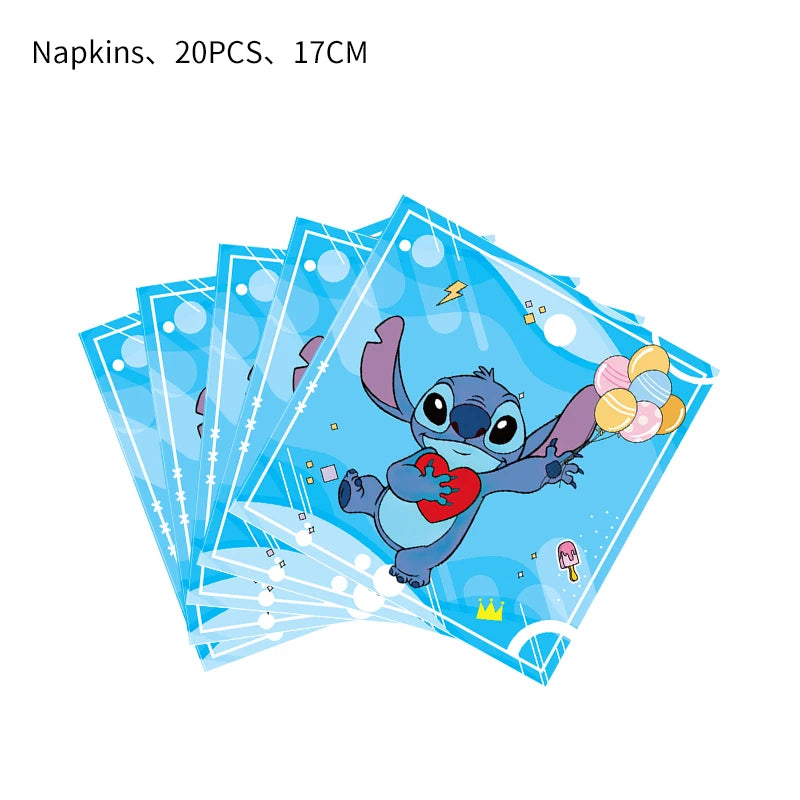 Lilo and Stitch Birthday Decoration Balloons Banner Backdrop Tablecloth Plates Cups Napkins Straws Event Party Supplies for Kids