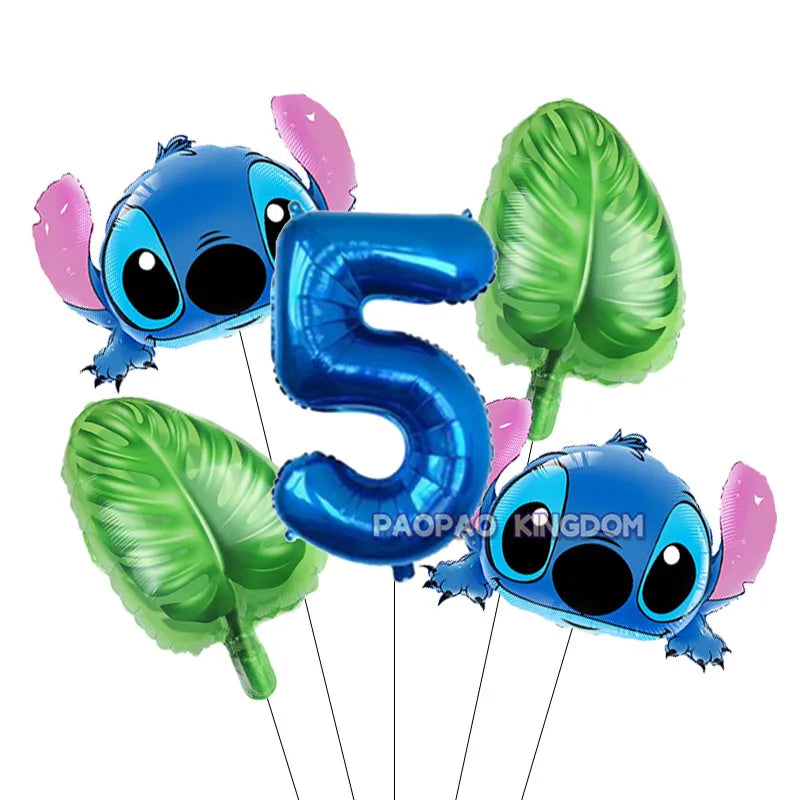 Lilo Stitch 32inch Number Foil Balloons Stitch Birthday Party Supplies Children Balloons Baby Shower Decoration Supplies