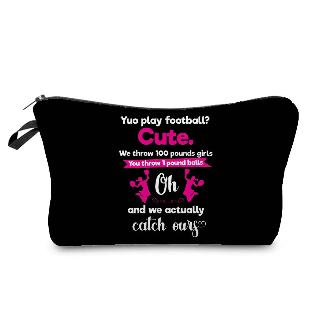Cheerleading Girl Makeup Bag Club Gift Bag Female Portable Custom Pattern Cosmetic Bag Travel Organizer Storage Bag Toiletry Kit