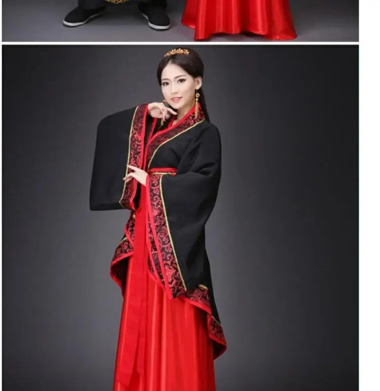 Long Sleeves Hanfu Long Dress Patchwork Ancient Style Chinese Traditional Costumes Performance Skirt Cheongsam Chinese Tang Suit