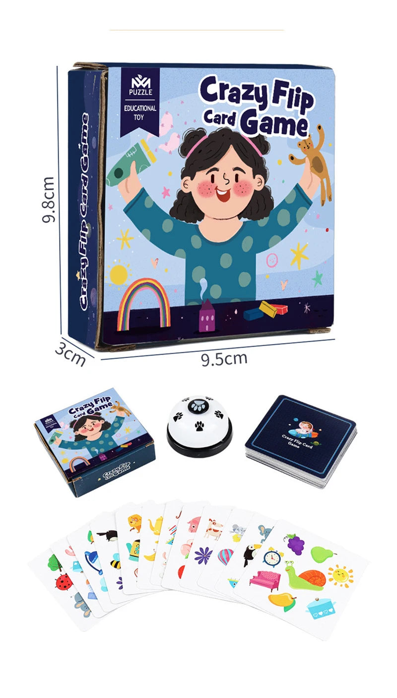 Crazy Flip Card Cognition Matching Game Reaction Brain Memory Training Interactive Table Game Kids Montessori Educational Toys
