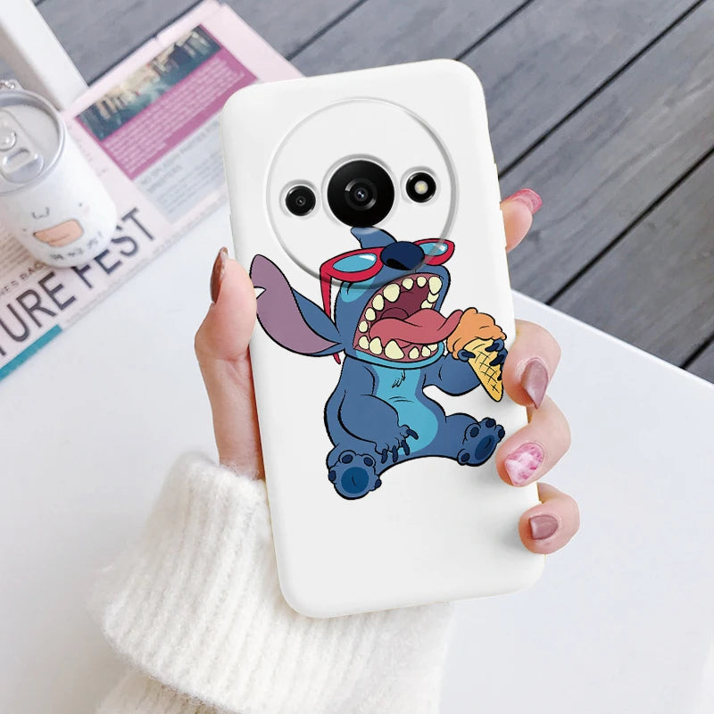 For Redmi A3 Phone Case Soft Silicone Shockproof Super cute Stitch Love?Cover For Xiaomi Redmi A3 Shell RedmiA3 A 3 Bumper Shell
