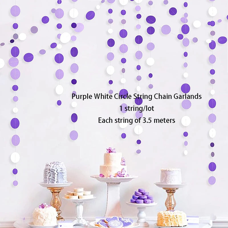 Purple Happy Birthday Banner Party Decorations Purple White Balloons Garlands Lavender Mermaid Birthday Themed Party Streamers