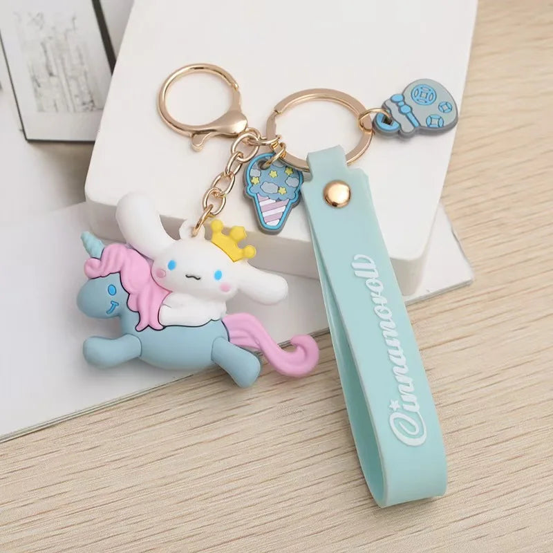 Sanrio Unicorn Series Keychain Cinnamoroll Pendant Little Twin Stars Accessories Hello Kitty My Melody Bag Charms Birthday Gift