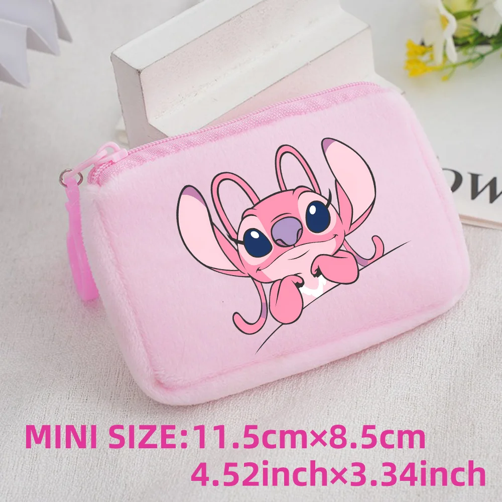 Lilo Stitch Kids Anime Plush Coin Purse Girls Boys Cute Mini Wallet Cartoon Moneybag Kids Storage Bag Pendant Birthday Gifts