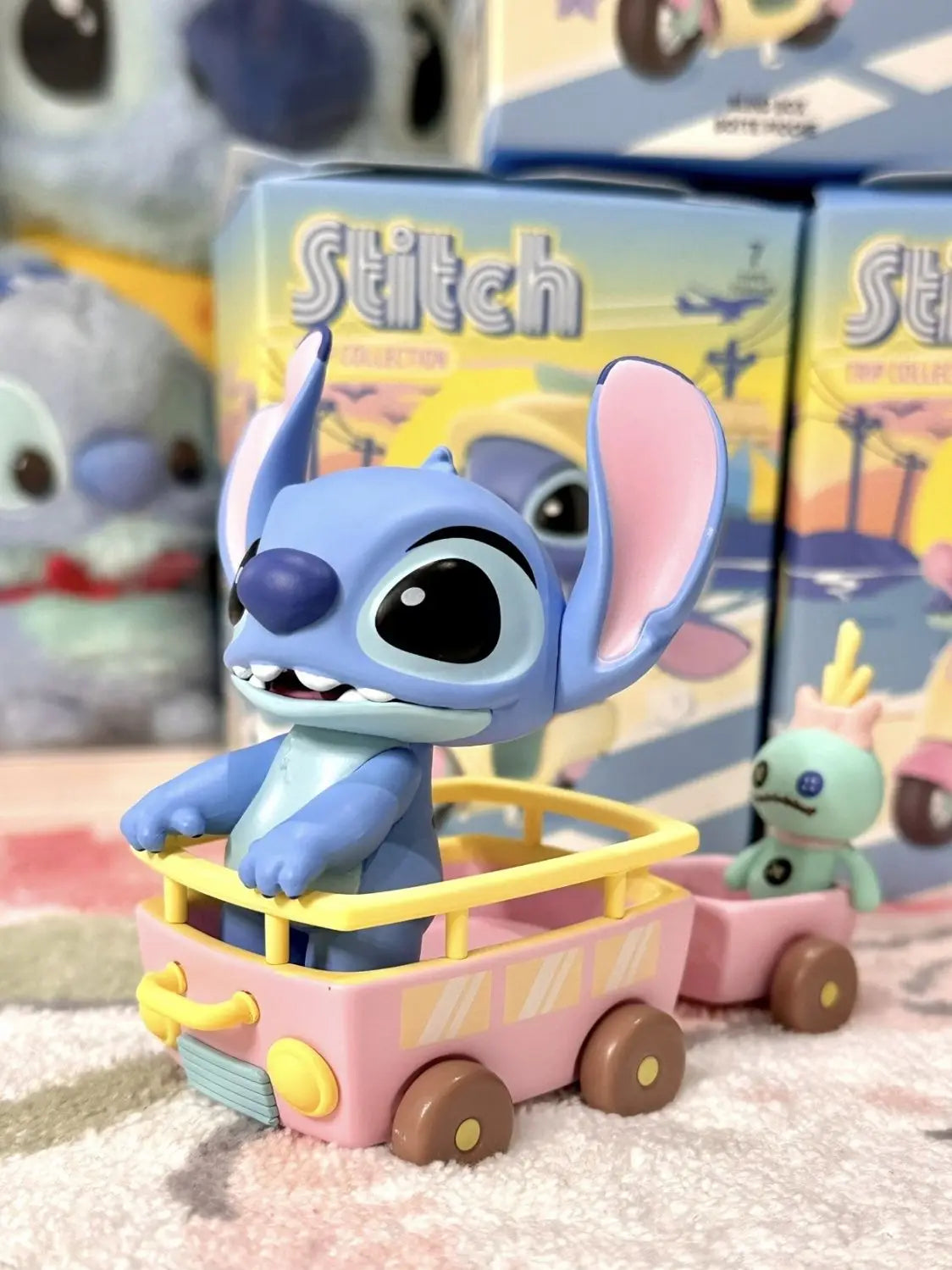 Stitch Lilo and Stitch Cartoon Cute 3D Doll Summer Beach Series Desktop Ornaments Car  Decoration Birthday  Gifts for Friends