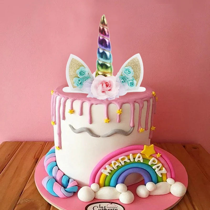 Rainbow Unicorn Disposable Tableware Background Unicorn Birthday Party Decorations Kids Baby Shower Girl Birthday Party Supplies