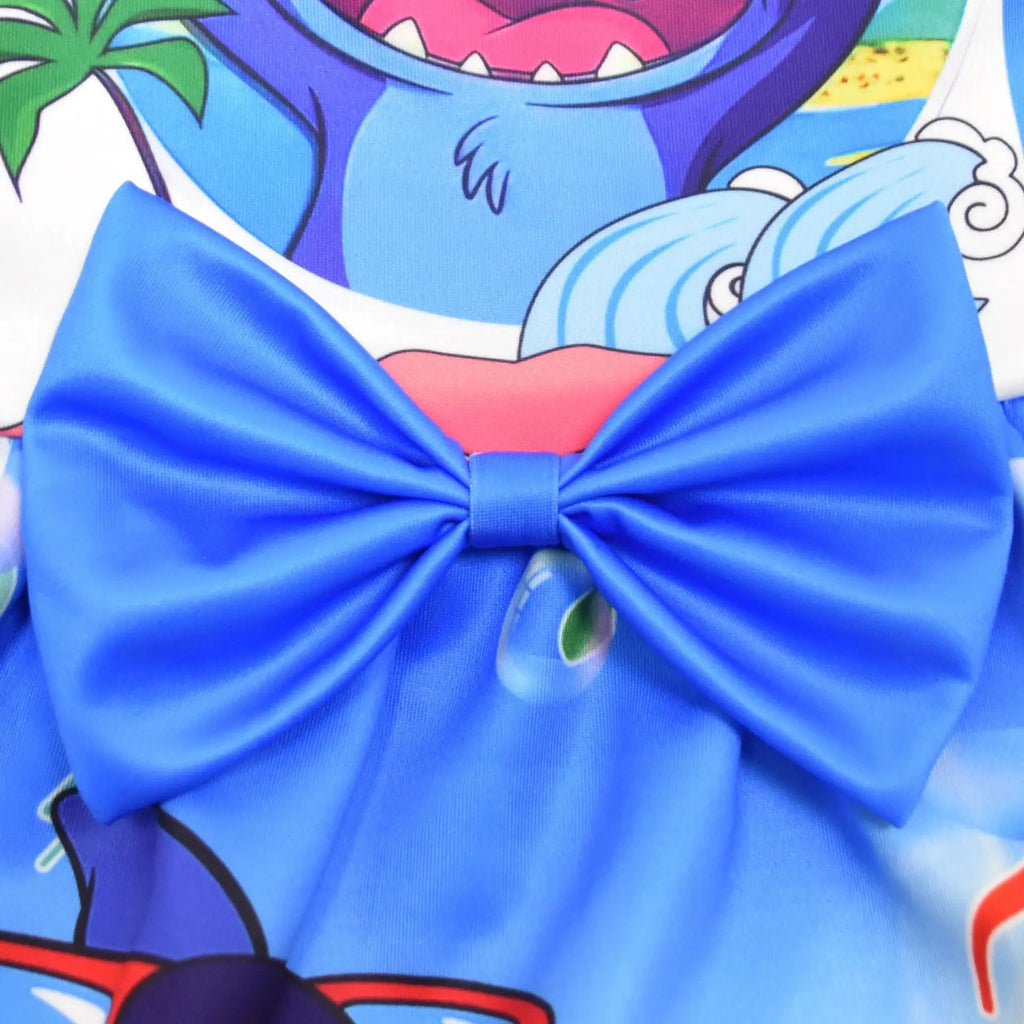 Lilo and Stitch Baby Girls Lilo Stitch Cosplay Princess Dress Kids Birthday Christmas Party Costume Summer Clothes Bow Sundress
