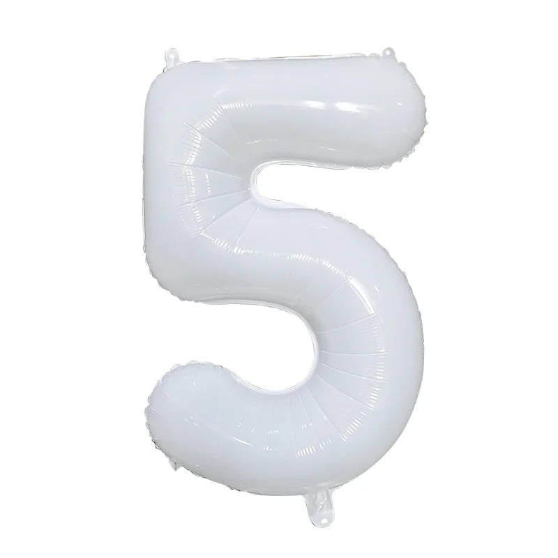 32/40Inch Cream Color Number Balloons 1-9 Large Digital Foil Helium Ball Girl Kids Adult Happy Birthday Party Decoration Wedding