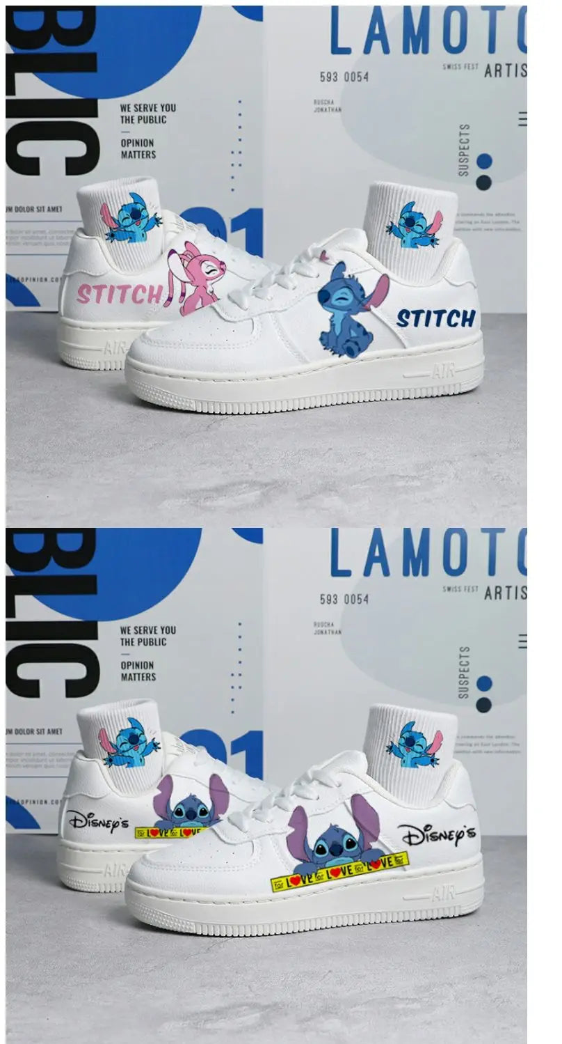 Lilo & Stitch Sneakers Kawaii Cartoon Shoes Sock Little Monster Pattern Shoes Fashion Casual Sport High and Low Top Shoes