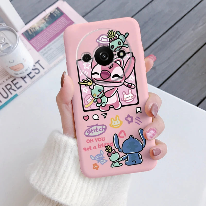 For Redmi A3 Phone Case Soft Silicone Shockproof Super cute Stitch Love?Cover For Xiaomi Redmi A3 Shell RedmiA3 A 3 Bumper Shell