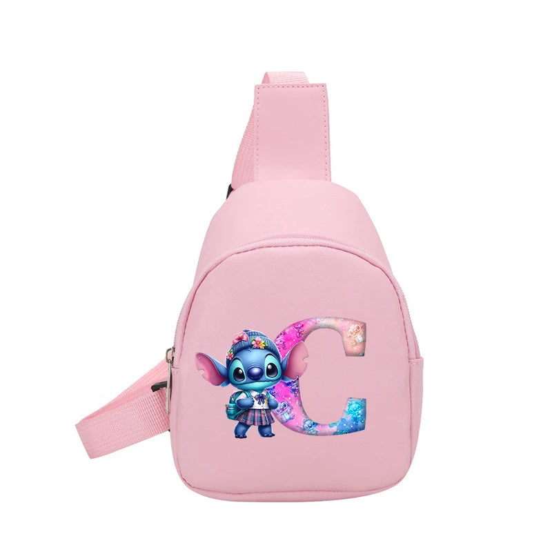 Cartoon Lilo&stitch Pu Chest Bag Mini Outdoor ShoulderBag Boy Girl Satchel Bags Costume Accessories Students Crossbady Bag Purse