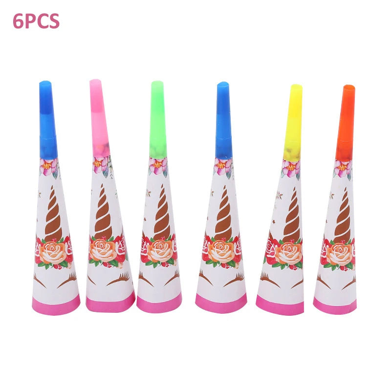 Unicorn Decoration For Birthday Girl Happy Birthday Unicorn Them Deco Kit Tableware Background Banner Balloons Supplies For Kids