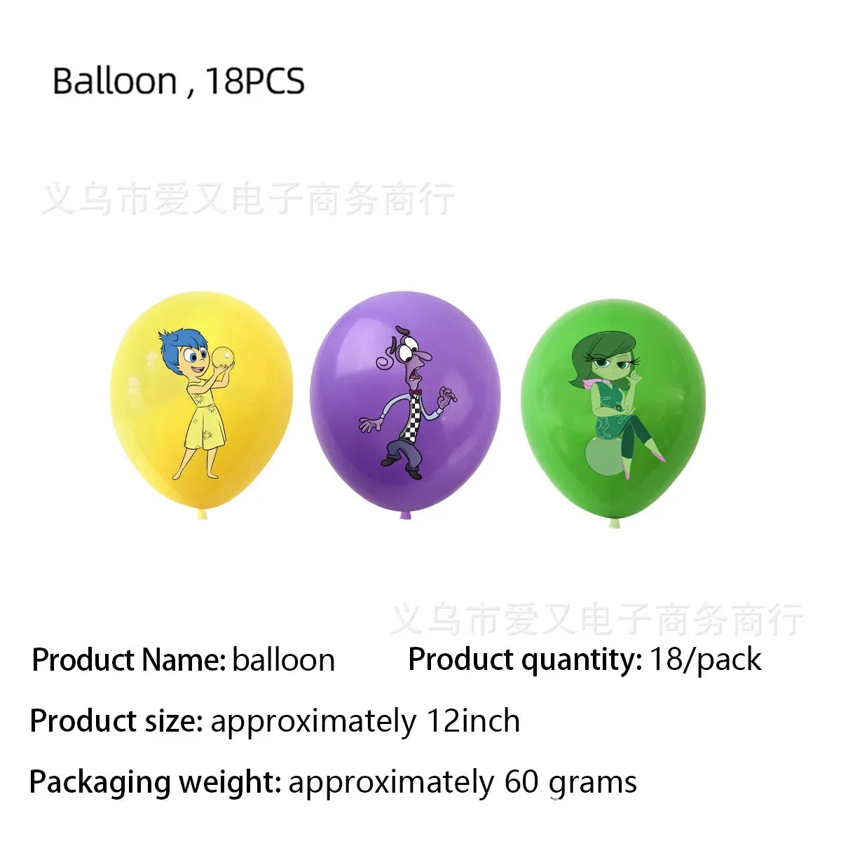 Inside Out 2 Happy Birthday Party Decoration Cartoon Theme Tableware Kit Balloons Joy Sadness Supplies Kids Boy Girl Gift Toys