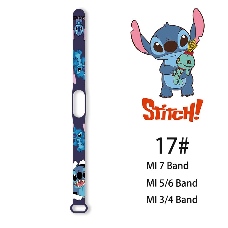 Lilo & Stitch Strap for Xiaomi Mi Band 7 bracelet Sport silicone watch wristband Miband wriststrap For Xiaomi mi band 3 4 5 6 7