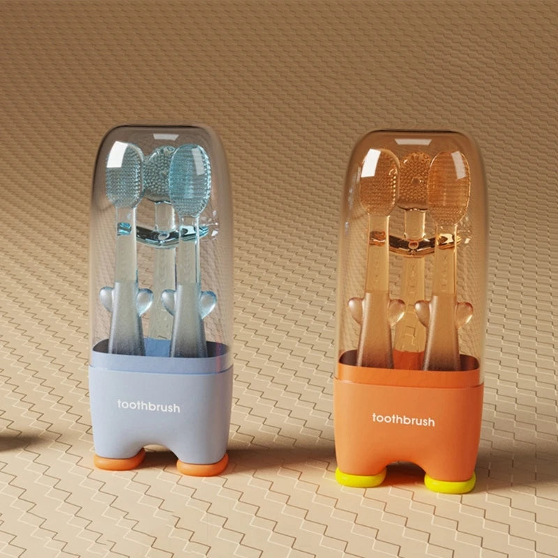 3 Pcs Baby Toothbrush Soft Silicone Kids Training Toothbrush Boys Girls Molar Tooth Brush Children Dental Oral Care Tooth Brush