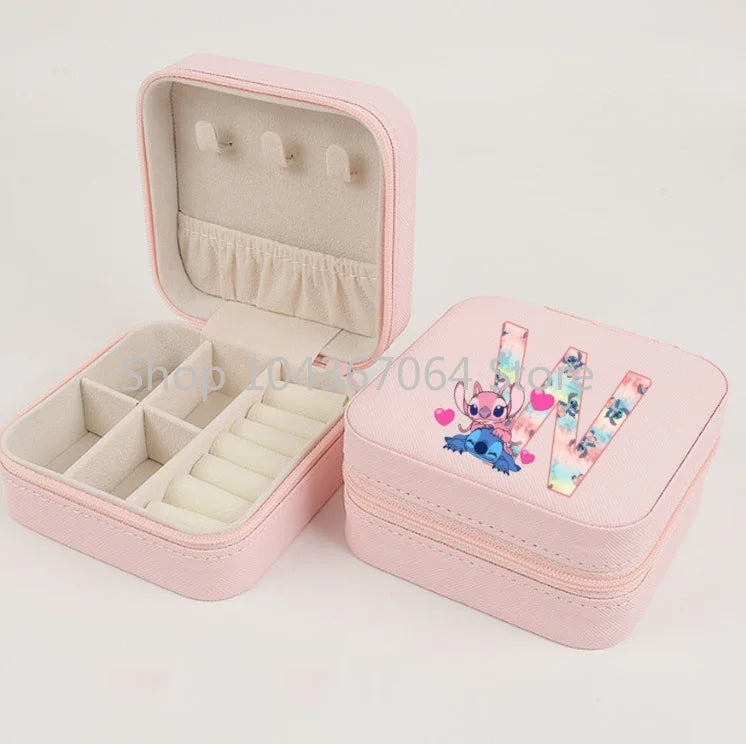 Lilo Stitch Mini Jewelry Storage Box Travel Organizer Jewelry Case Organizer Display Storage Earrings Holder Case Birthday Gifts