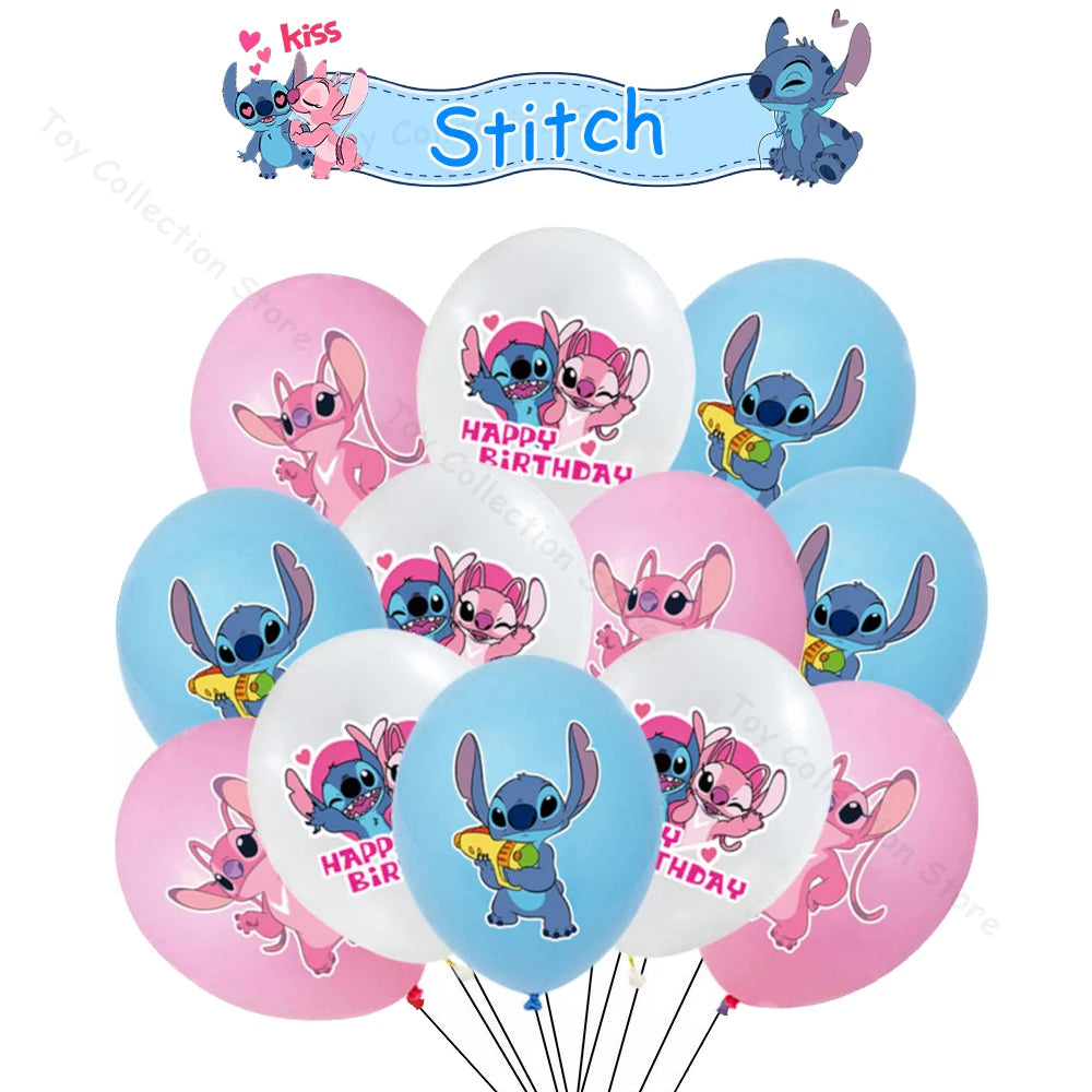 Lilo and Stitch Cartoon Children's Birthday Party Decoration Paper Plate Latex Foil Ballon Tablecloth Baby Shower Party Supplies