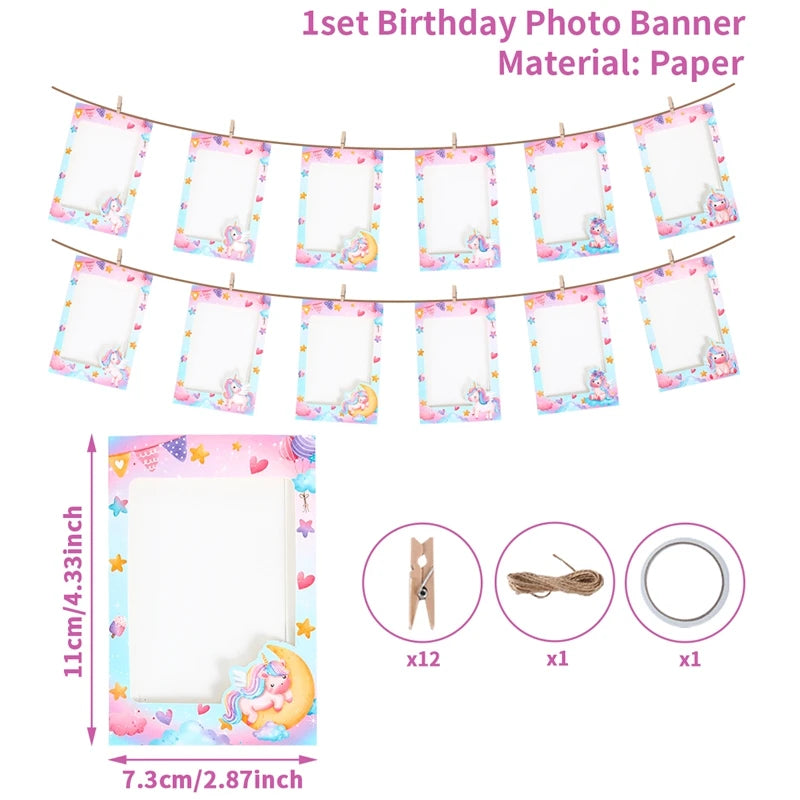 Rainbow Unicorn Disposable Tableware Happy 1st Birthday Party Decorations Kids Unicorn Theme Wedding Baby Shower Girls Supplies