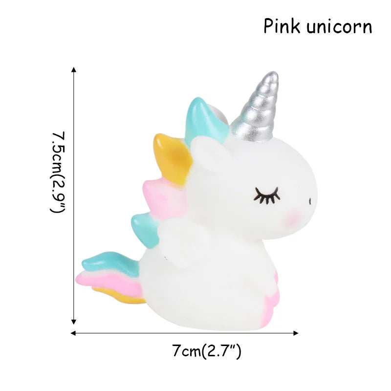 Unicorn Cake Toppers Rainbow Unicorn Horn Wings Girl Birthday Party DIY Decoration Cupcake Wrapper Unicorn Theme Party Supplies