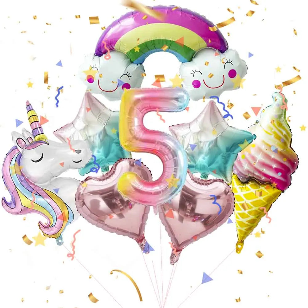 Unicorn Theme Party Decoration Balloon Garland Kit with 3D Unicorn Balloon For Baby Shower Macaron Party Happy Birthday Supplies