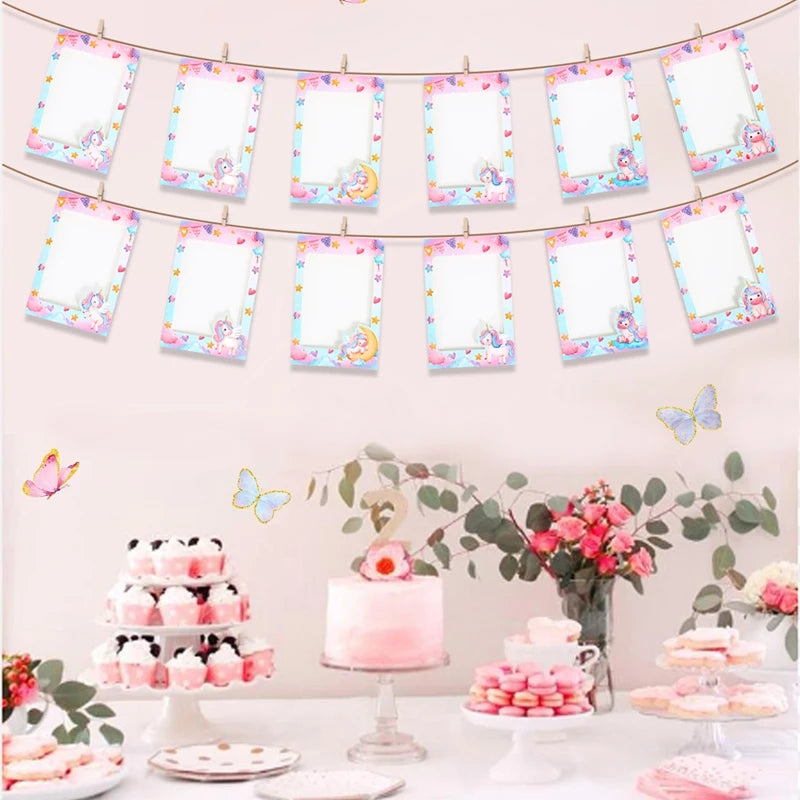 Rainbow Unicorn Disposable Tableware Happy 1st Birthday Party Decorations Kids Unicorn Theme Wedding Baby Shower Girls Supplies