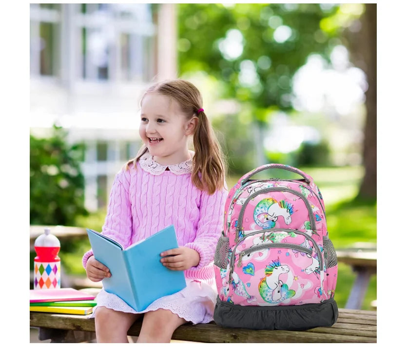Children Rolling Backpack 16 inch Set 3 in 1 with Lunch Bag  Pencil Case for Girls Kids Travel Trolley Rolling Luggage Suitcase