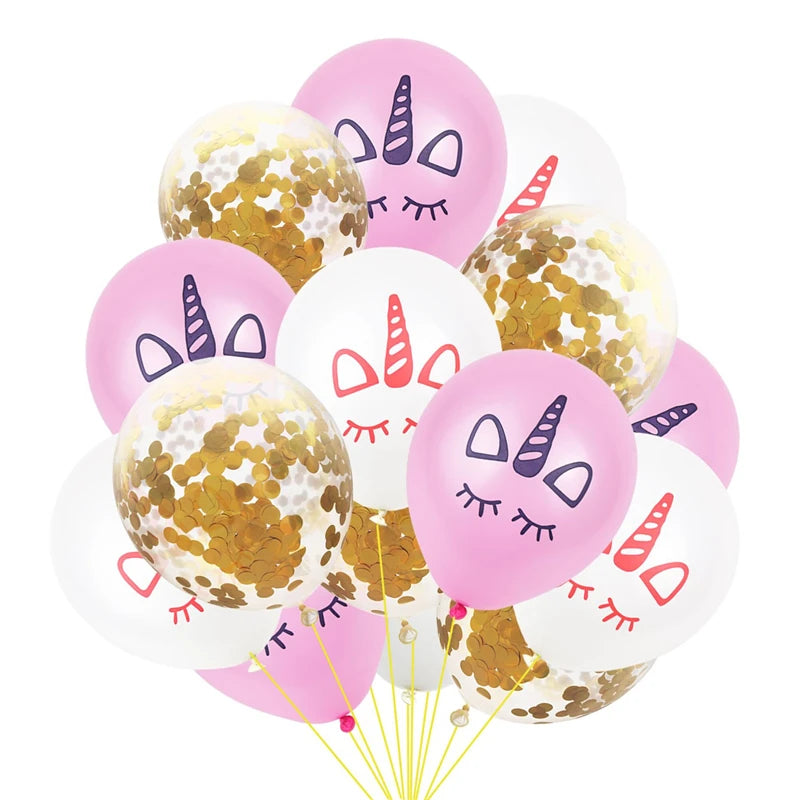 Unicorn Decoration For Birthday Girl Happy Birthday Unicorn Them Deco Kit Tableware Background Banner Balloons Supplies For Kids