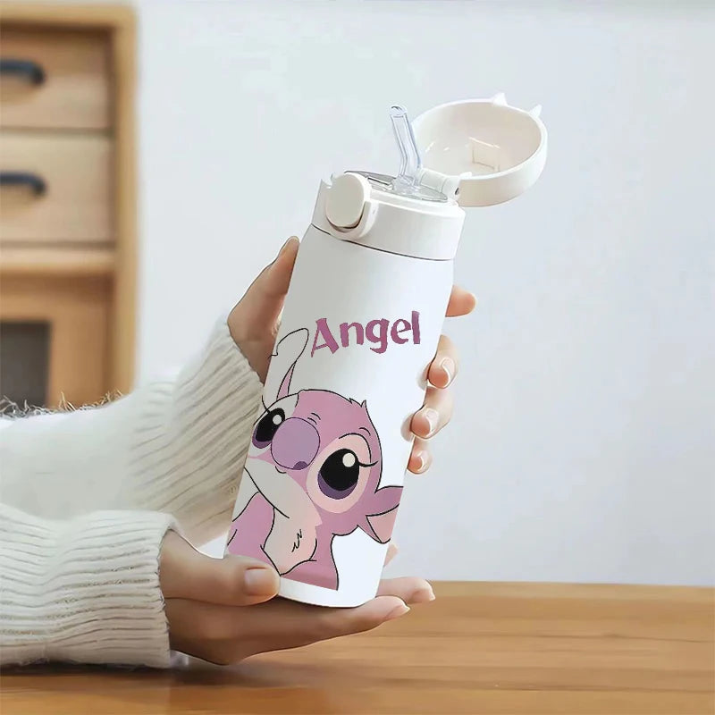 450ml Stitch Thermal Cup Portable Large Capacity Outdoor Sports Water Bottle Drinking Vacuum Cup 304 Stainless Water Bottle