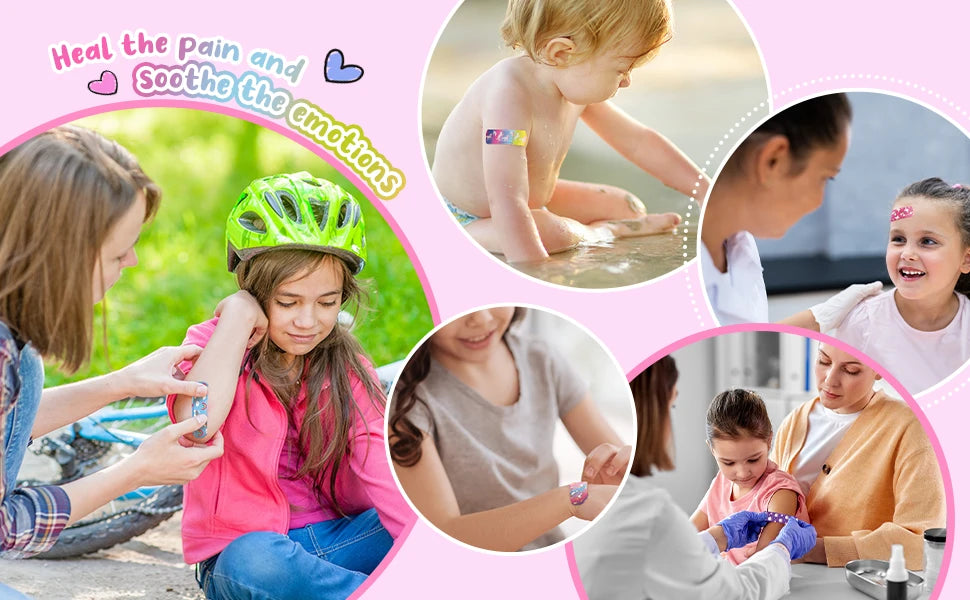 6 Styles  Bandages Cute Cartoon Unicorn Bandages for Girls Kawaii Variety Pack Comfortable Flexible Protection Care for Cuts