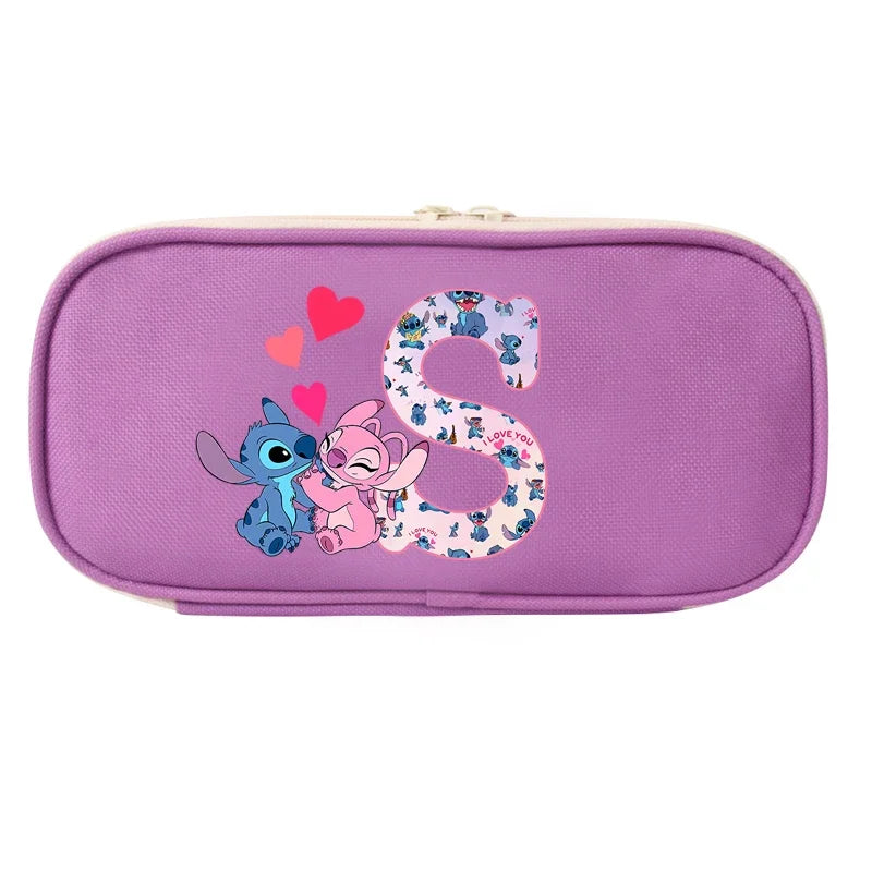 Lilo&Stitch Pencil Box Letter A B C Student School Supplies Stationery Kids Penbag Pencilcase Kawaii Boy Girl Birthday Cute Gift