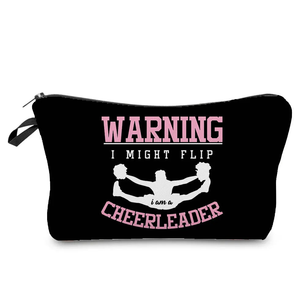 Cheerleading Girl Makeup Bag Club Gift Bag Female Portable Custom Pattern Cosmetic Bag Travel Organizer Storage Bag Toiletry Kit