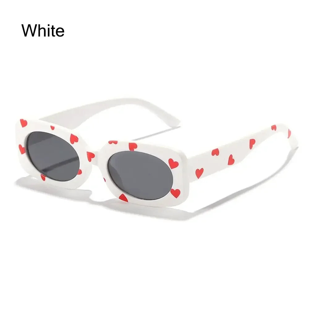 UV400 Heart Print Children Sunglasses Cute 2-8 Years Sun Protection Eyewear Kids Rectangular Sun Glasses