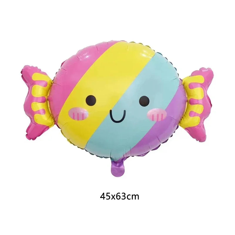 Ice Cream Candy Dessert Cartoon Foil Balloons Boys Girls Birthday Party Candy Bar Food Theme Decoration Kids Toy Helium Ballon