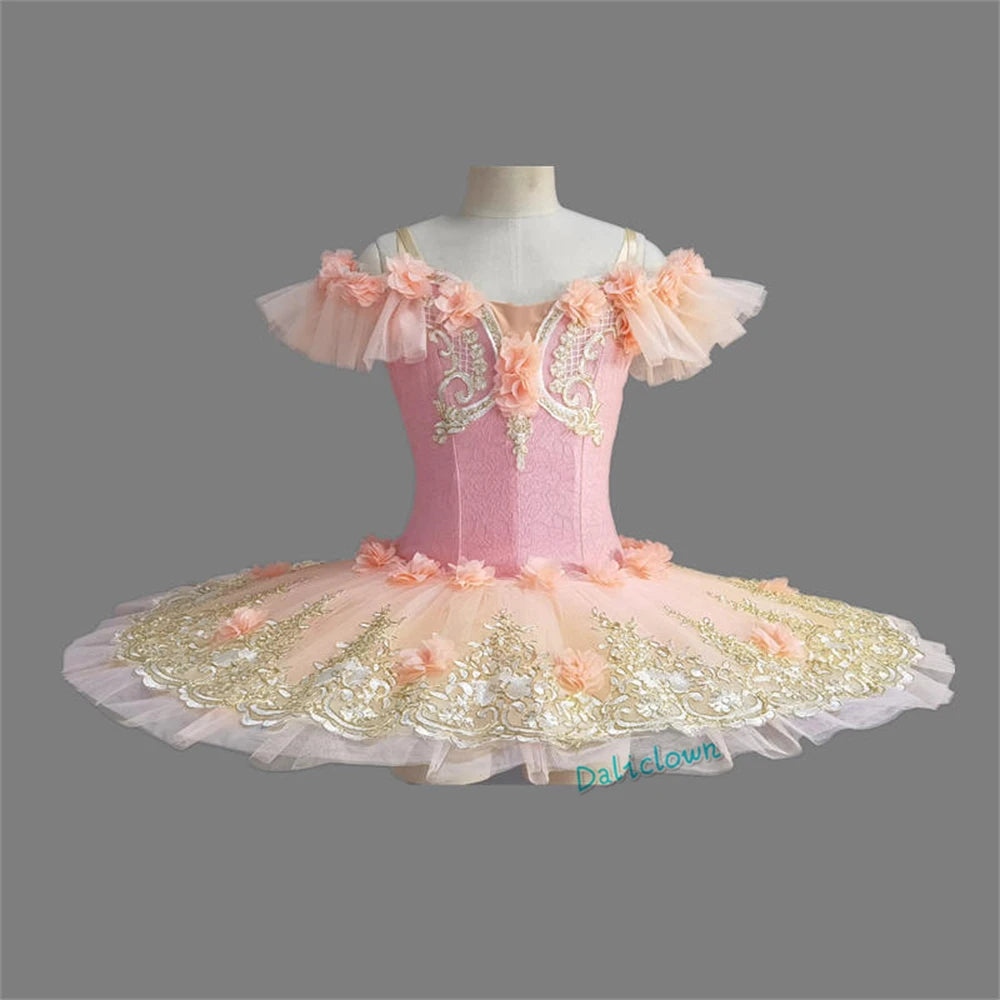 Adult Kids Flower Girls Professional Ballet Tutu Dress Women Princess Platter Pancake Swan Lake Ballerina Stage Dance Costume