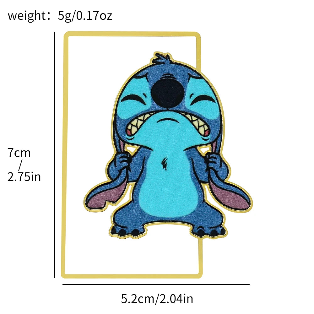 Cute Stitch Book Marks Cartoon Anime Fans Gifts Collect Metal Bookmarks Gifts From Parents to Kids Toys for Students Stationery
