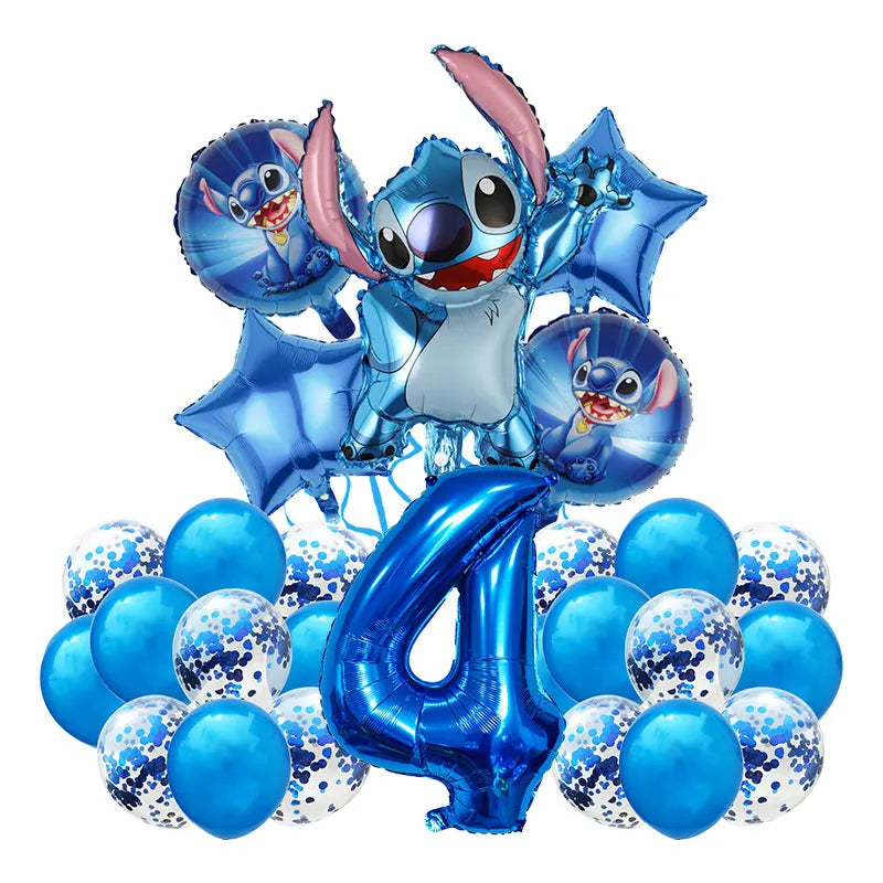 Lilo and Stitch Birthday Decoration Balloons Banner Backdrop Tablecloth Plates Cups Napkins Straws Event Party Supplies for Kids