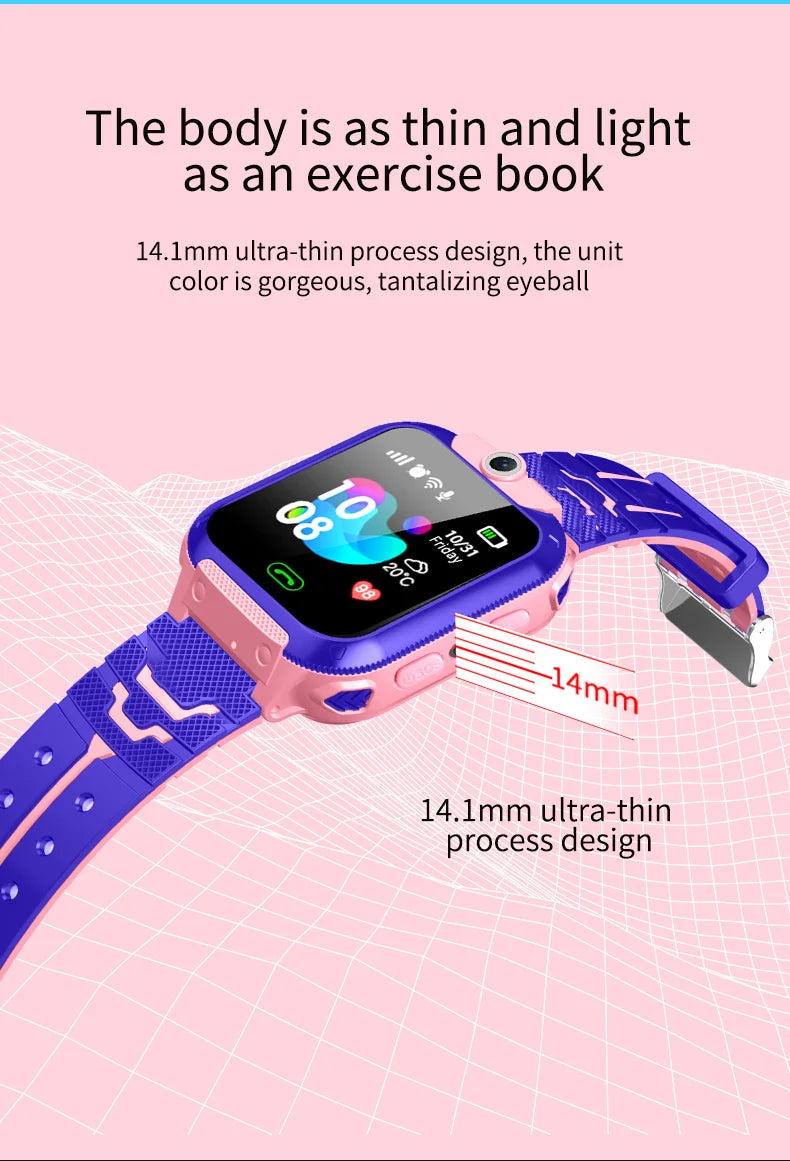 Kids Smart Watch SOS Antil-lost GPS Location Camera Sim Card Call IP67 Waterproof Smart Watch For Android Ios Kids Gift 2025New