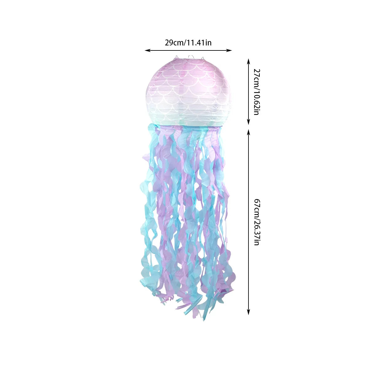 Mermaid Jellyfish Paper Lantern DIY Hanging Little Mermaid Theme Under The Sea Wedding Birthday Party Decoration Supplies