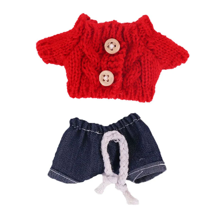 Doll Sweater Pants Shoes set For labubu Clothes 17 cm Doll Accessories,Toys For Girls,Christmas Festival Birthday Present