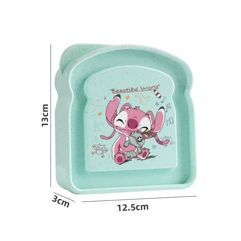 Stitch Sandwich Containers Lunch Box Toast Storage Box with Lid Portable Food Storage Case Reusable Microwave Lunch Case Gifts